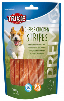 Trixie PREMIO Cheese Chicken Stripes | 81% Fleischgehalt 12x 100 g | Vorteilspack