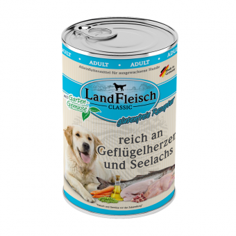 LandFleisch Dog Classic Geflügelherz & Seelachs 