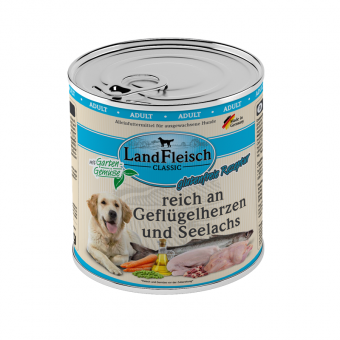 LandFleisch Dog Classic Geflügelherz & Seelachs 12x 800 g