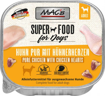 MAC's Dog Huhn pur & Hühnerherzen Schale 