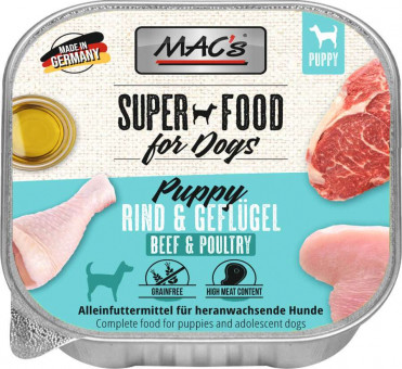 MAC's Dog Puppy Geflügel, Herz & Leber Schale 