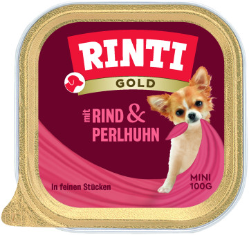 Rinti Gold mini Rind & Perlhuhn 32x 100g 