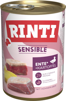 Rinti Sensible Ente, Hühnchenleber & Kartoffel 24x 400g 