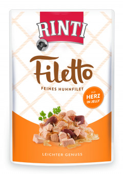 Rinti Filetto Jelly Huhn & Hühnerherz 24x 100g 