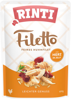 Rinti Filetto Jelly Huhn & Hühnerherz 24x 100g 