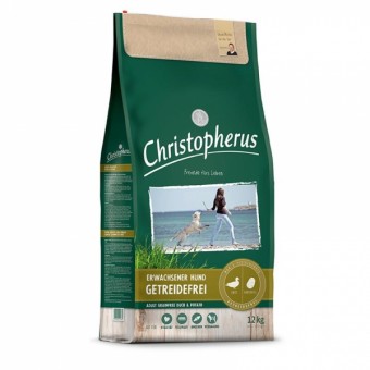 Christopherus Dog Erwachsener Hunde | getreidefrei Ente & Kartoffel 2x 12 kg | Vorteilspack