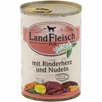 LandFleisch Dog Pur Rinder-Herz & Nudel 