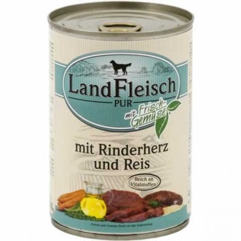 LandFleisch Dog Pur Rinder-Herz & Reis 
