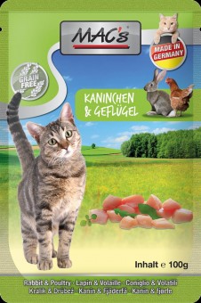 MAC's Cat Pouch Kaninchen, Geflügel & Löwenzahn 