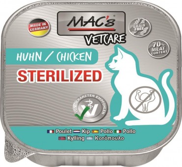 MAC's Cat VetCare Sterilized Huhn 16x 100g