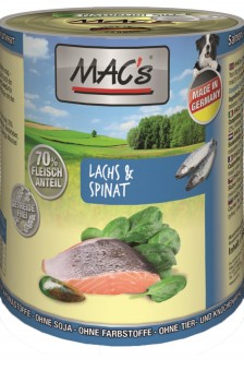 MAC's Dog Lachs, Pasta & Spinat 800g | 6er-Sparpack