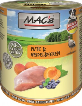 MAC's Dog Pute & Heidelbeere 800g | 12er-Sparpack
