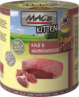 MAC's Kitten Kalb & Hühner-Herz 800g | 24er-Super-Sparpack