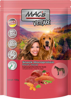 MAC's VetCare Hunde-Snack Mono-Protein Pferd 9x 100g | Sparpack