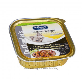 Dr. Clauders Cat Geflügel-Mix in Soße Schale 