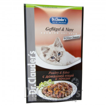 Dr. Clauders Cat Geflügel & Nieren in Soße Pouch 