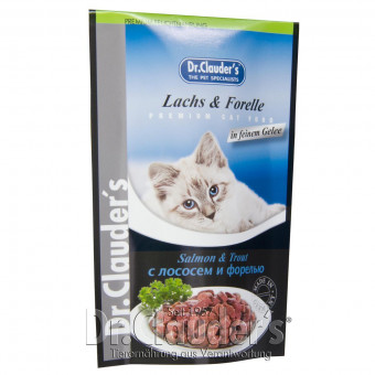 Dr. Clauders Cat Lachs & Forelle in Gelee Pouch 20x 100g