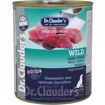 Dr. Clauders Dog Dose Selected Meat Prebiotics Wild 6x 800g