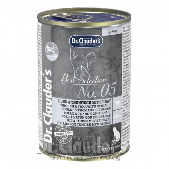 Dr. Clauders Cat Best Selection Adult No 5 Huhn & Thunfisch 12x 400g