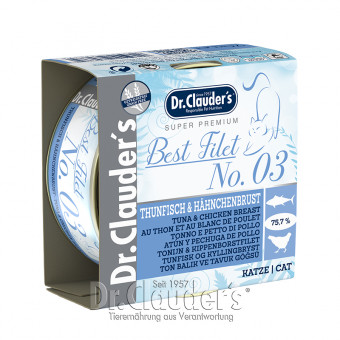 Dr. Clauders Cat Best Filet No 3 Thunfisch & Hähnchenbrust 24x 70 g Dose