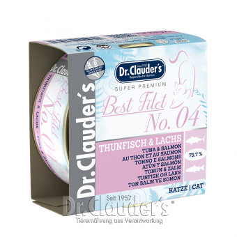 Dr. Clauders Cat Best Filet No 4 Thunfisch & Lachs 24x 70 g Dose